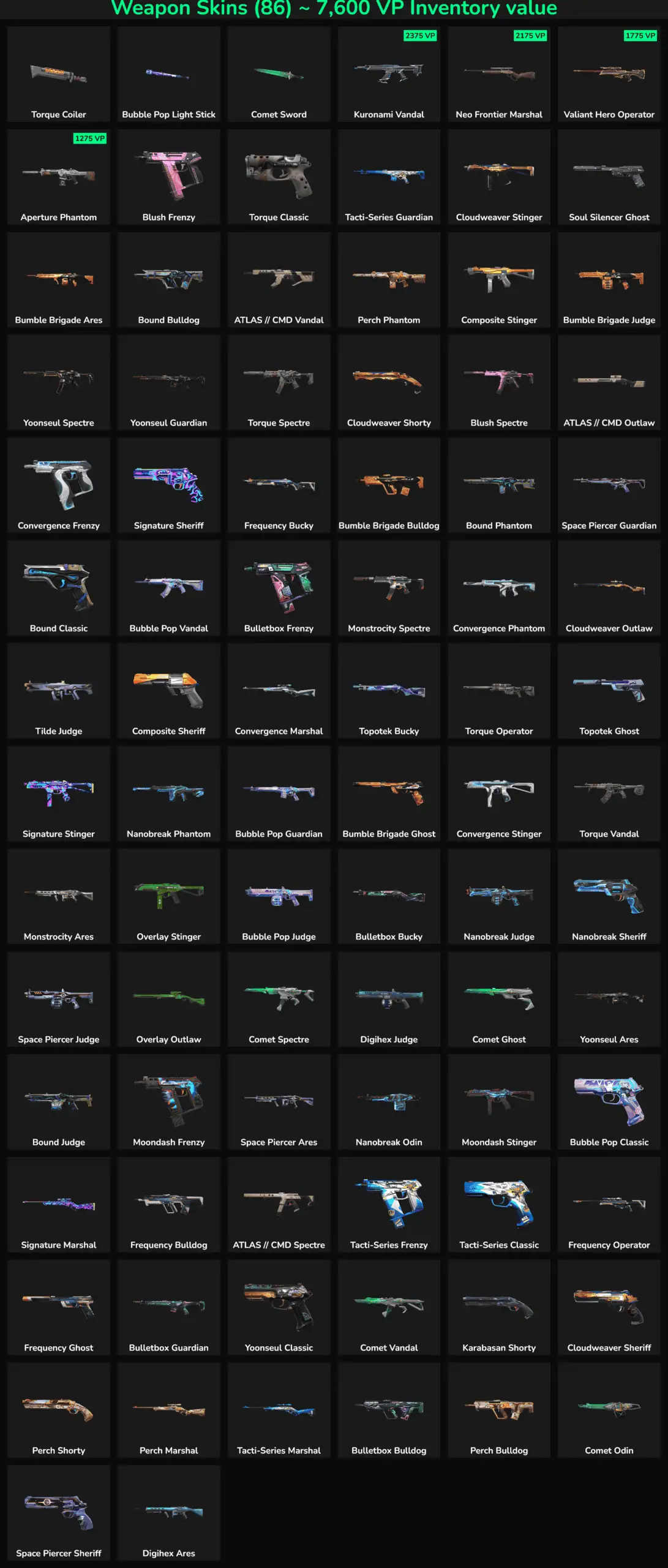 Collection of 86 inactive Fortnite skins for NA servers, perfect for Fortnite account buyers.