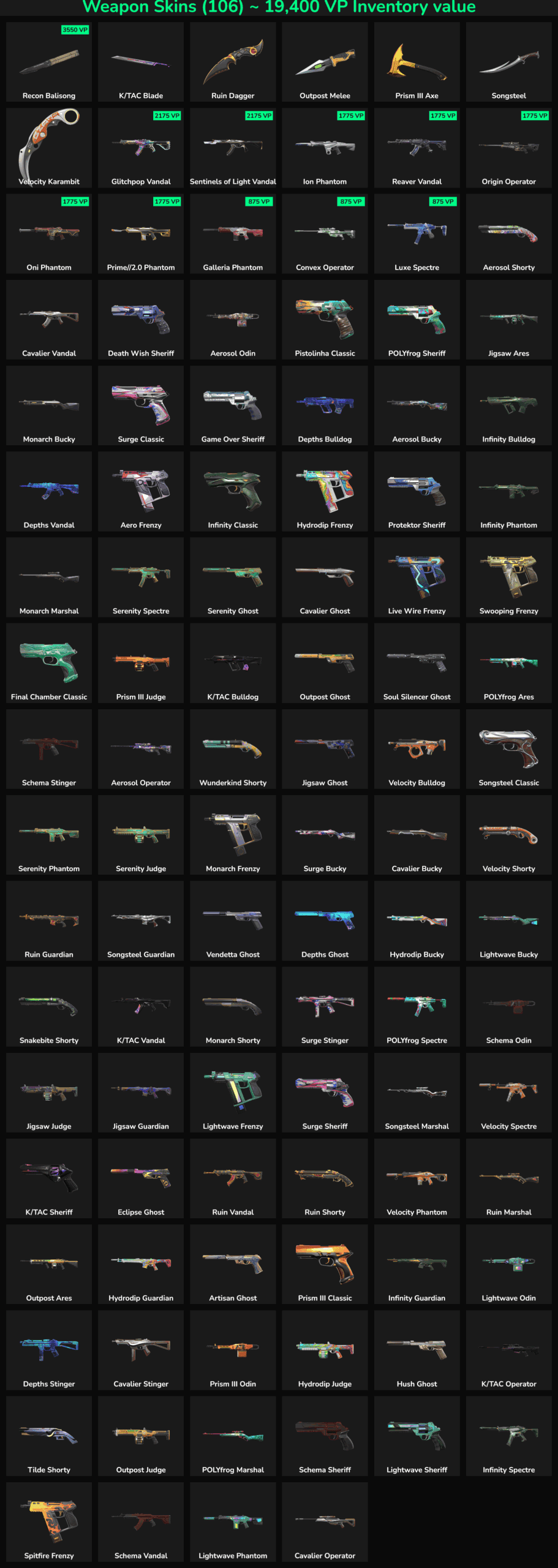 Fortnite account skins with inactive weapon skins for sale.