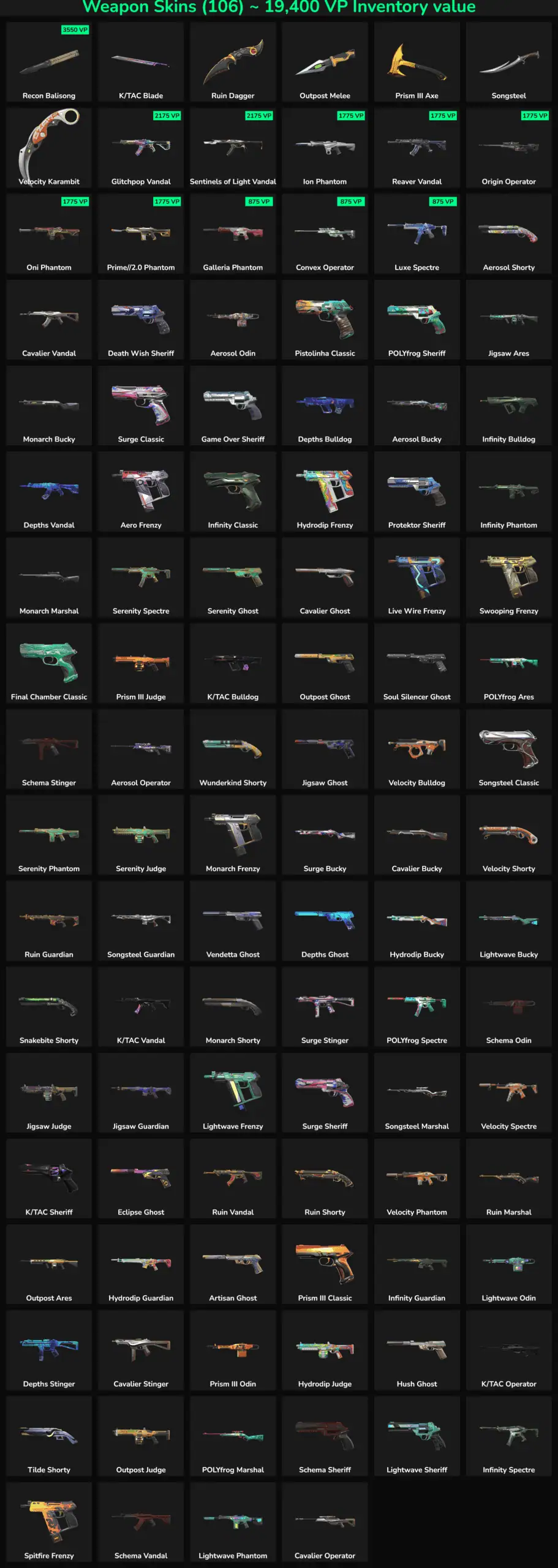 Fortnite account skins with inactive weapon skins for sale.