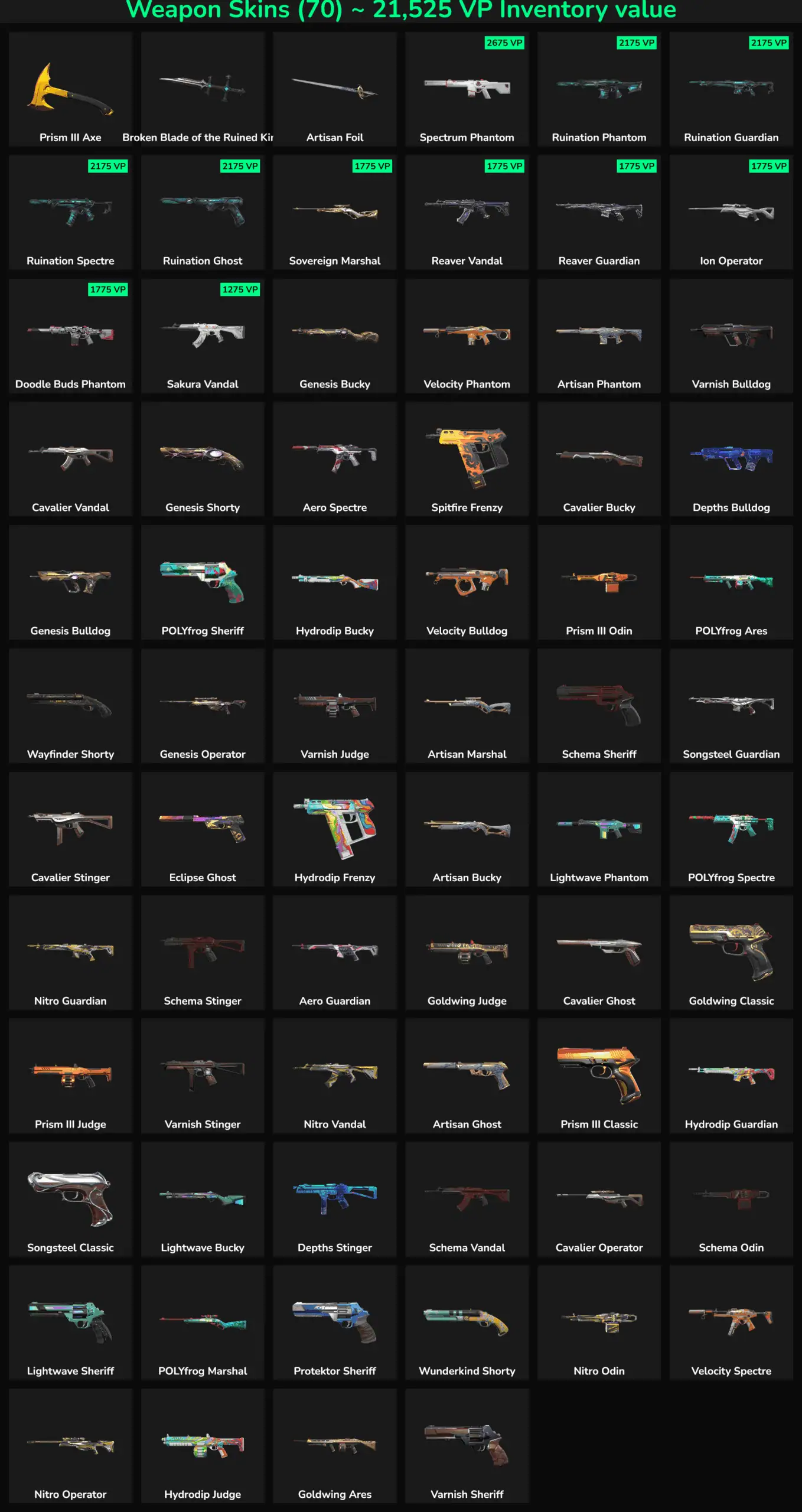 Fortnite skins collection with inactive skins for NA region.