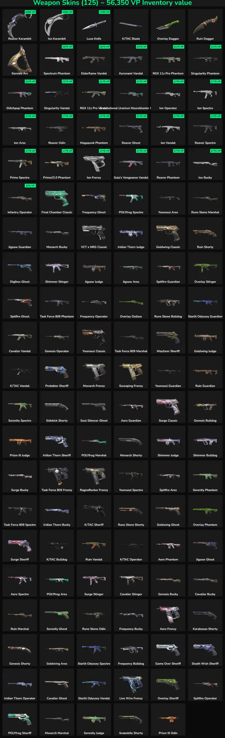 Image showing various inactive Fortnite skins and weapons.