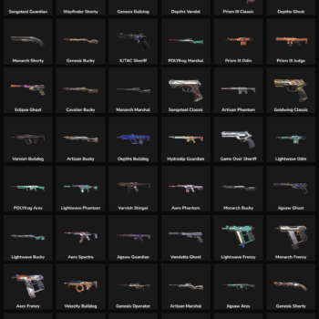 Collection of 96 inactive Fortnite skins and weapons for NA server.