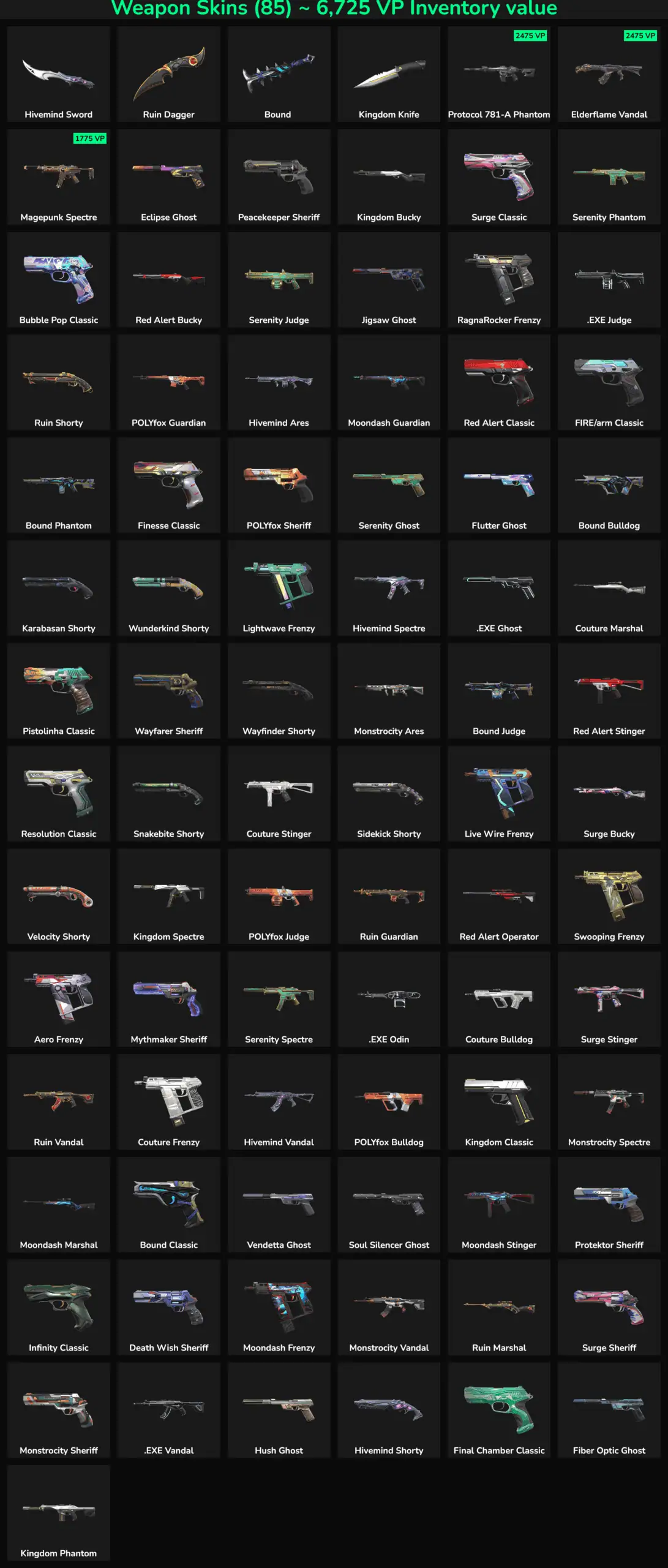 Fortnite inactive skins and weapons for Fortnite accounts.