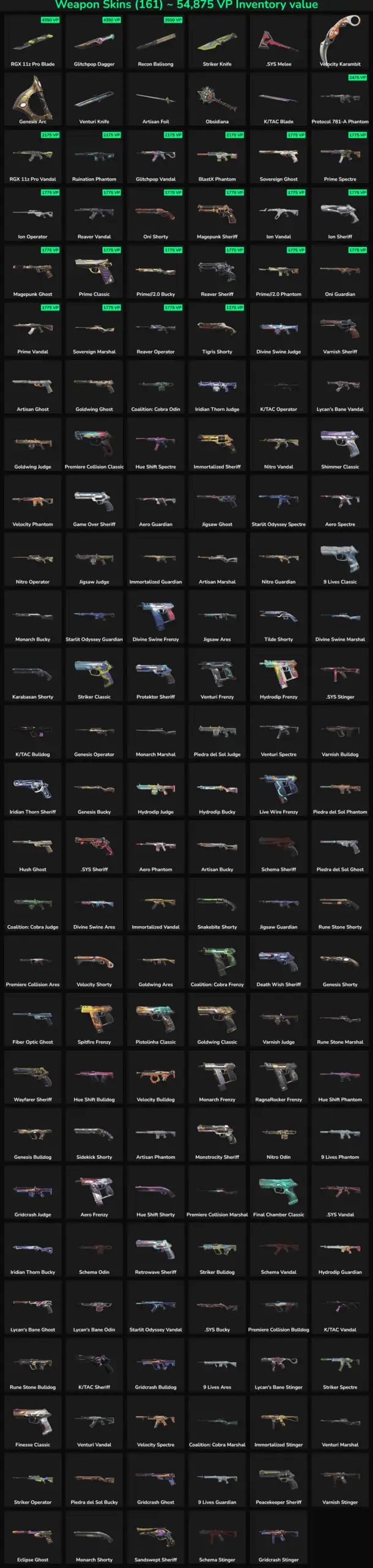 Image of various inactive Fortnite skins and weapons.