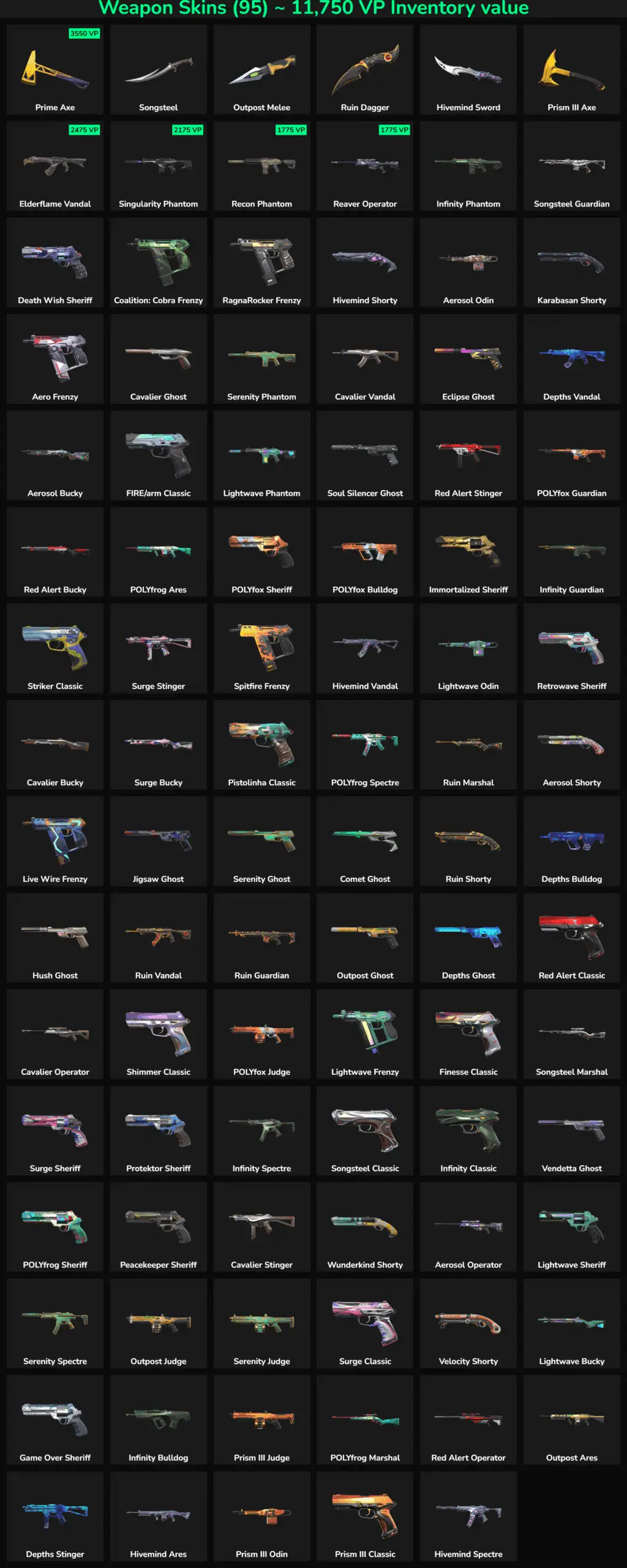 Fortnite inactive skins weapon collection for LATAM players.