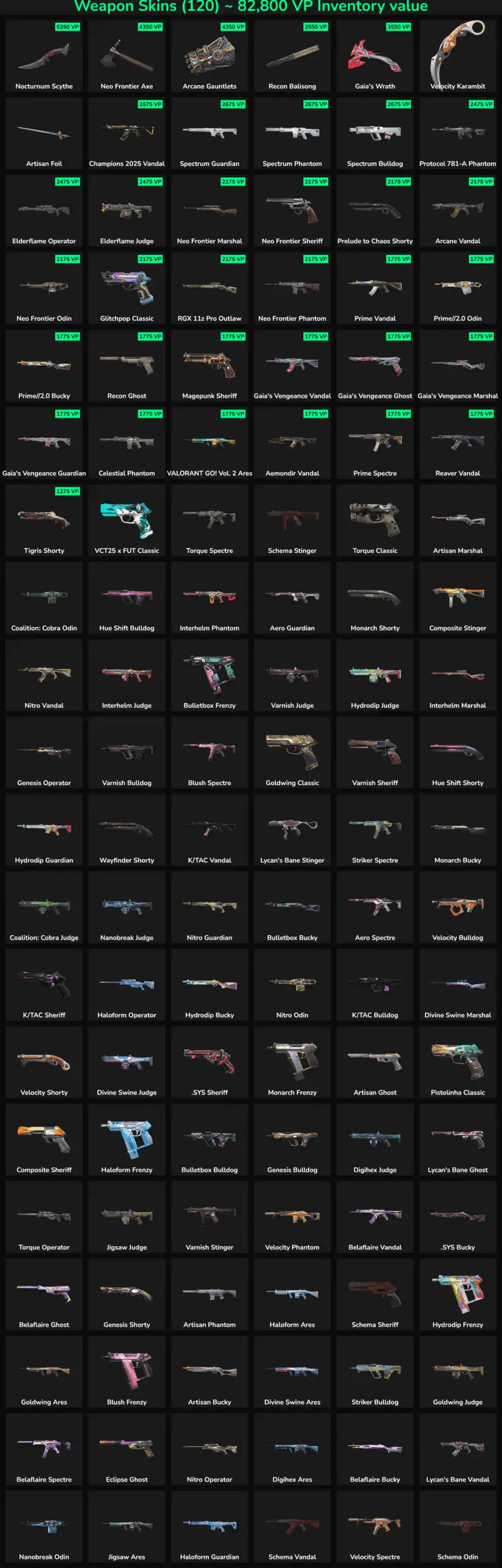 Image showing various inactive Fortnite skins and weapons.