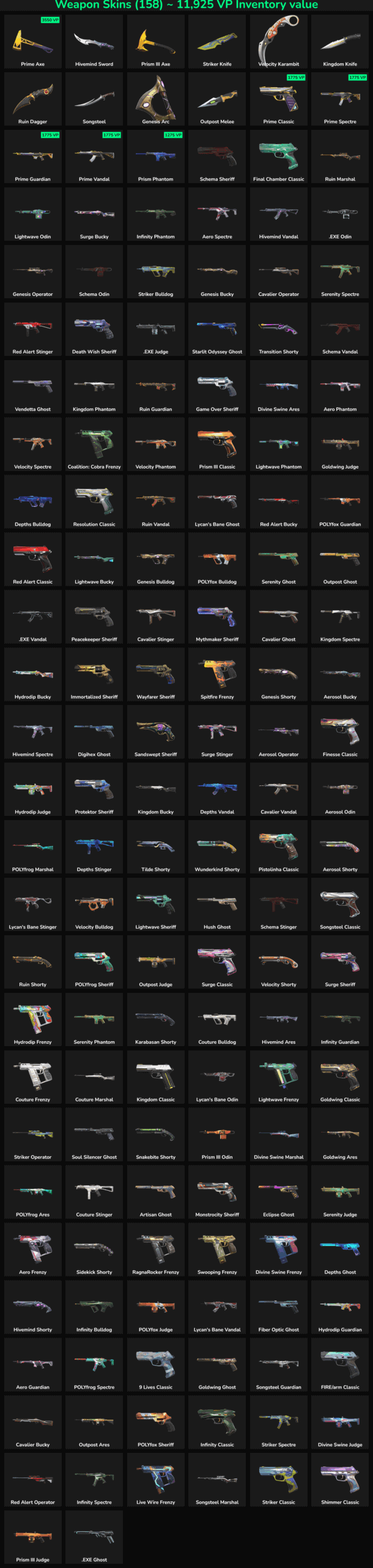 Collection of inactive Fortnite skins for NA servers.