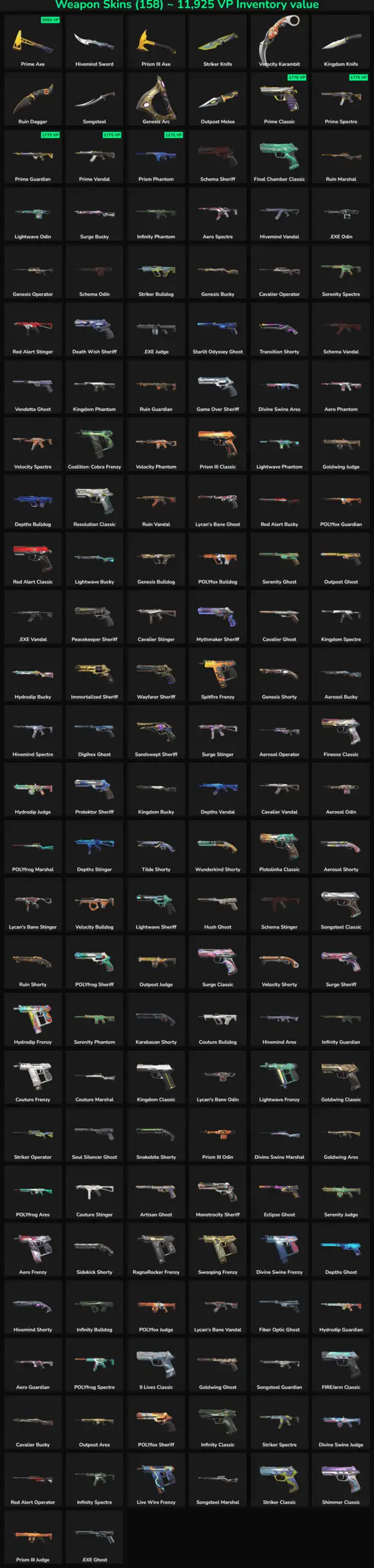 Collection of inactive Fortnite skins for NA servers.