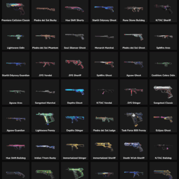 Fortnite weapon skins collection with inactive skins for sale.