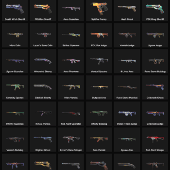 Image showing various inactive Fortnite skins and weapons.