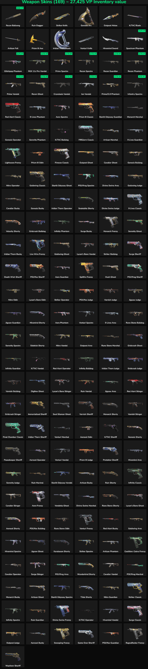 Image showing various inactive Fortnite skins and weapons.