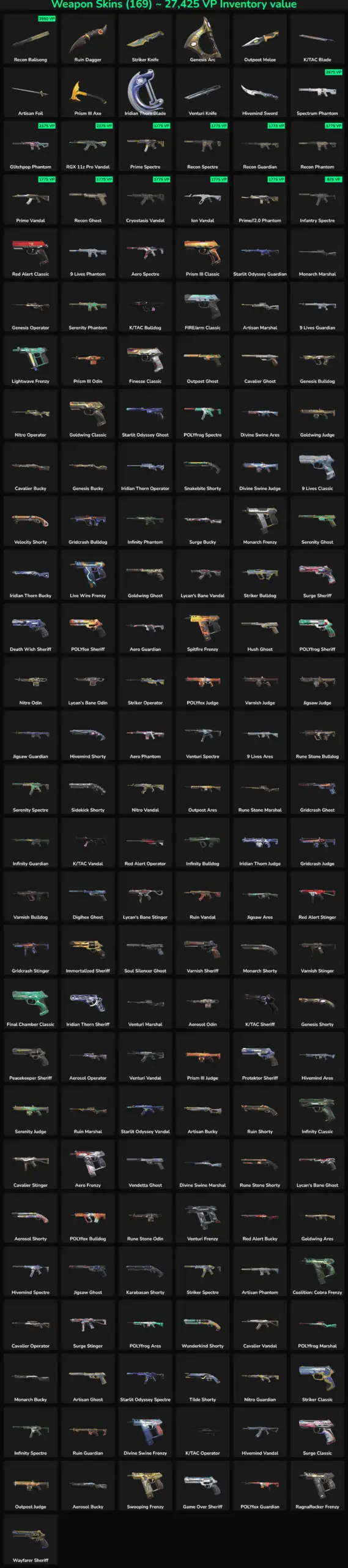 Image showing various inactive Fortnite skins and weapons.