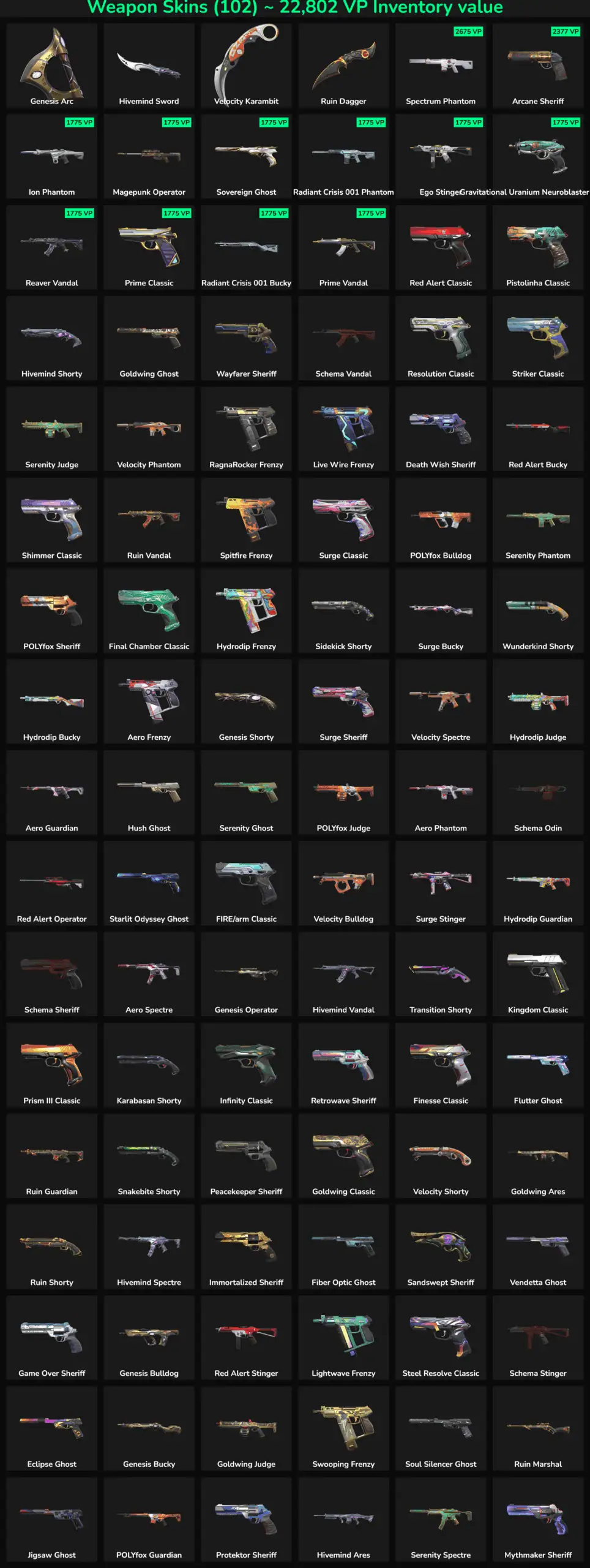 Fortnite account skins with inactive weapon skins in LATAM region.