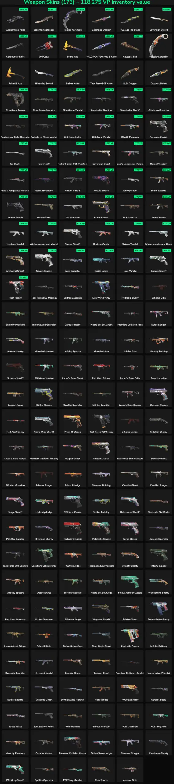 Image showing various inactive Fortnite skins and items.