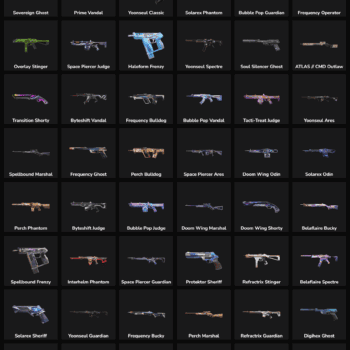 Fortnite weapon skins with inactive status for account customization.