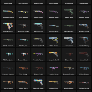 Image showing 118 inactive Fortnite skins and weapons in the inventory.