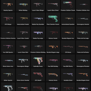 Collection of inactive Fortnite weapon skins for NA region.