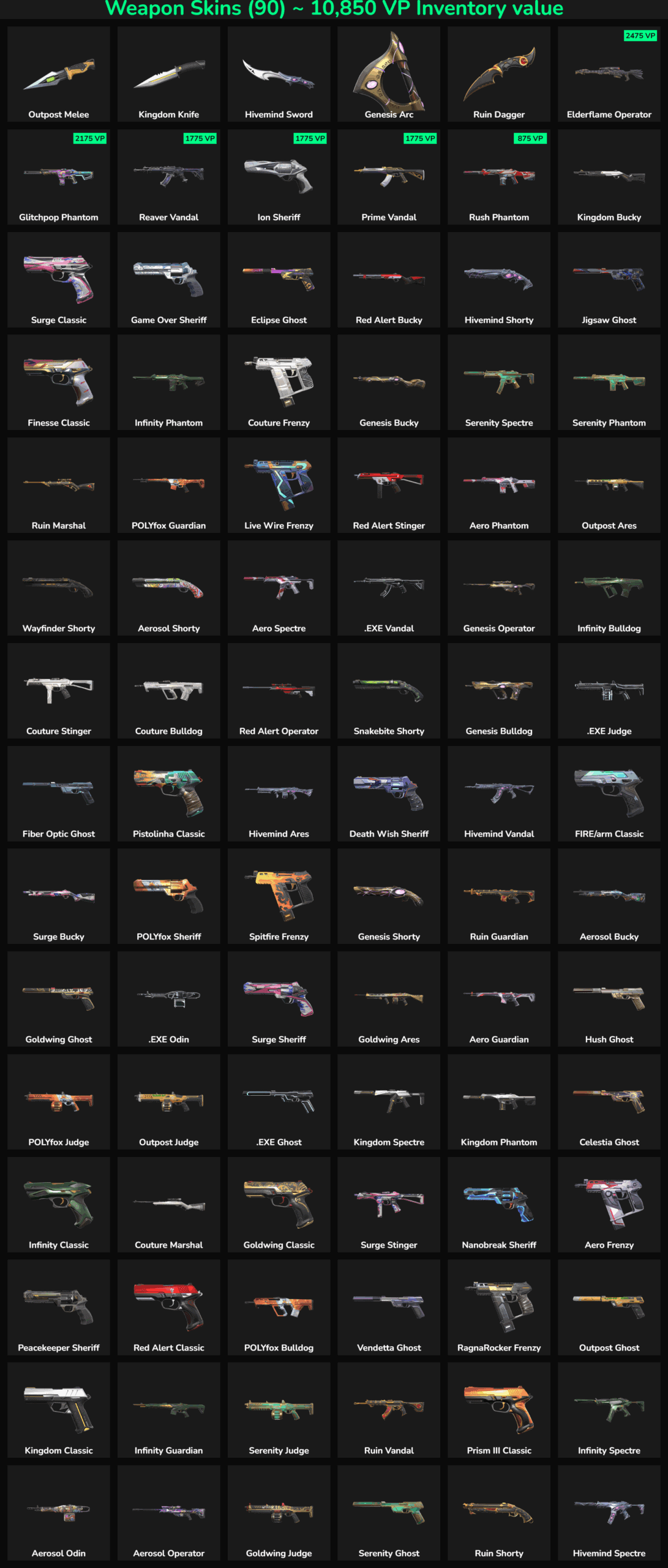 Inactive Fortnite skins displayed for LATAM region players.