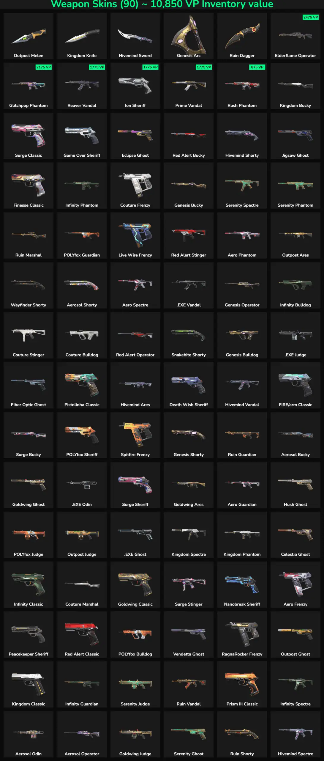 Inactive Fortnite skins displayed for LATAM region players.