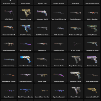 Image showing 153 inactive Fortnite skins for EU servers.