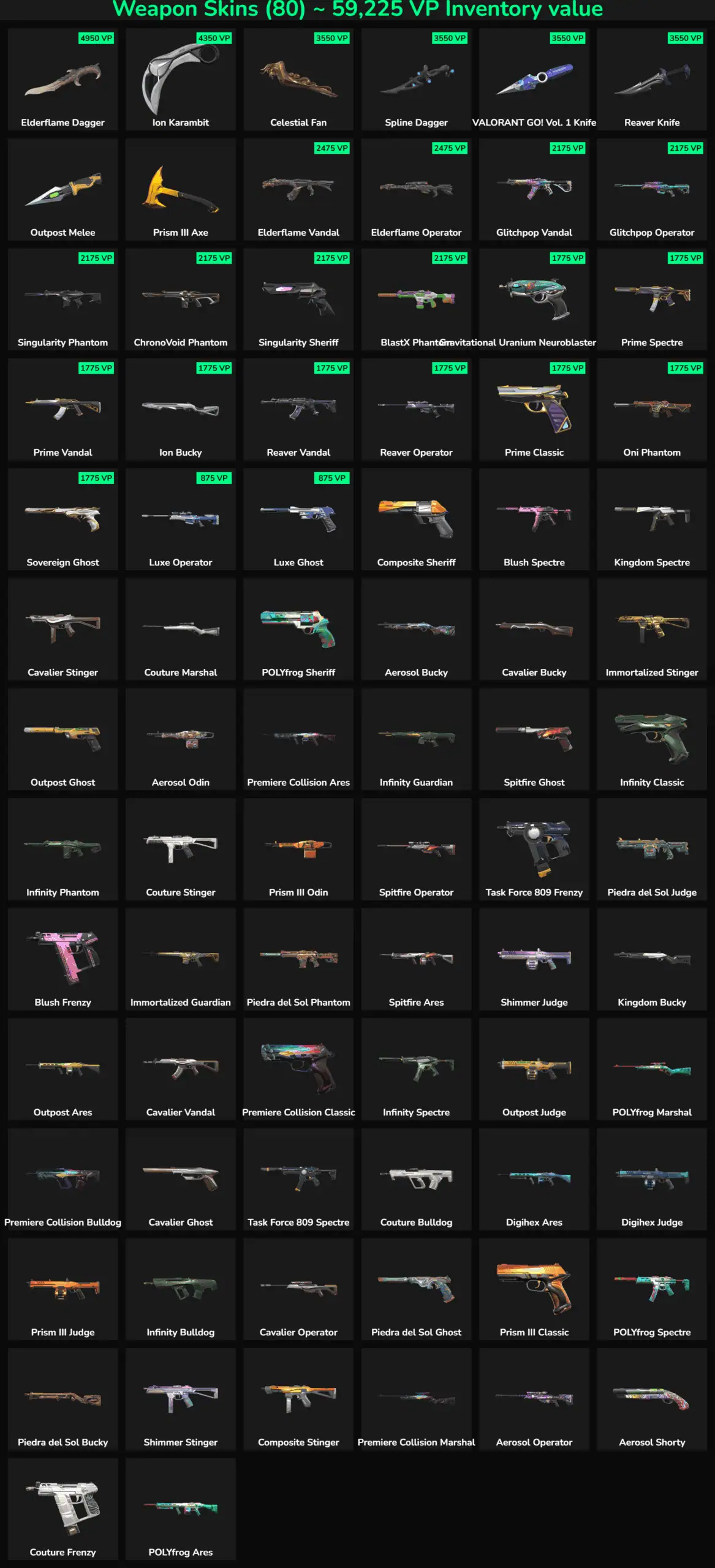 Fortnite inactive skins and weapons for sale.