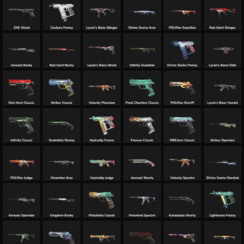 Fortnite skins collection with inactive skins for sale.