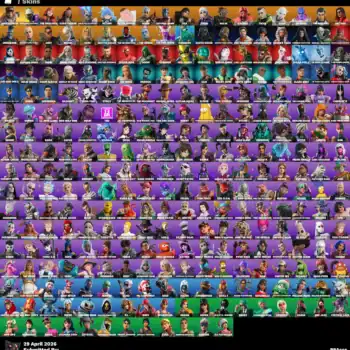 Extensive Fortnite skins collection with 300 characters for gaming enthusiasts.