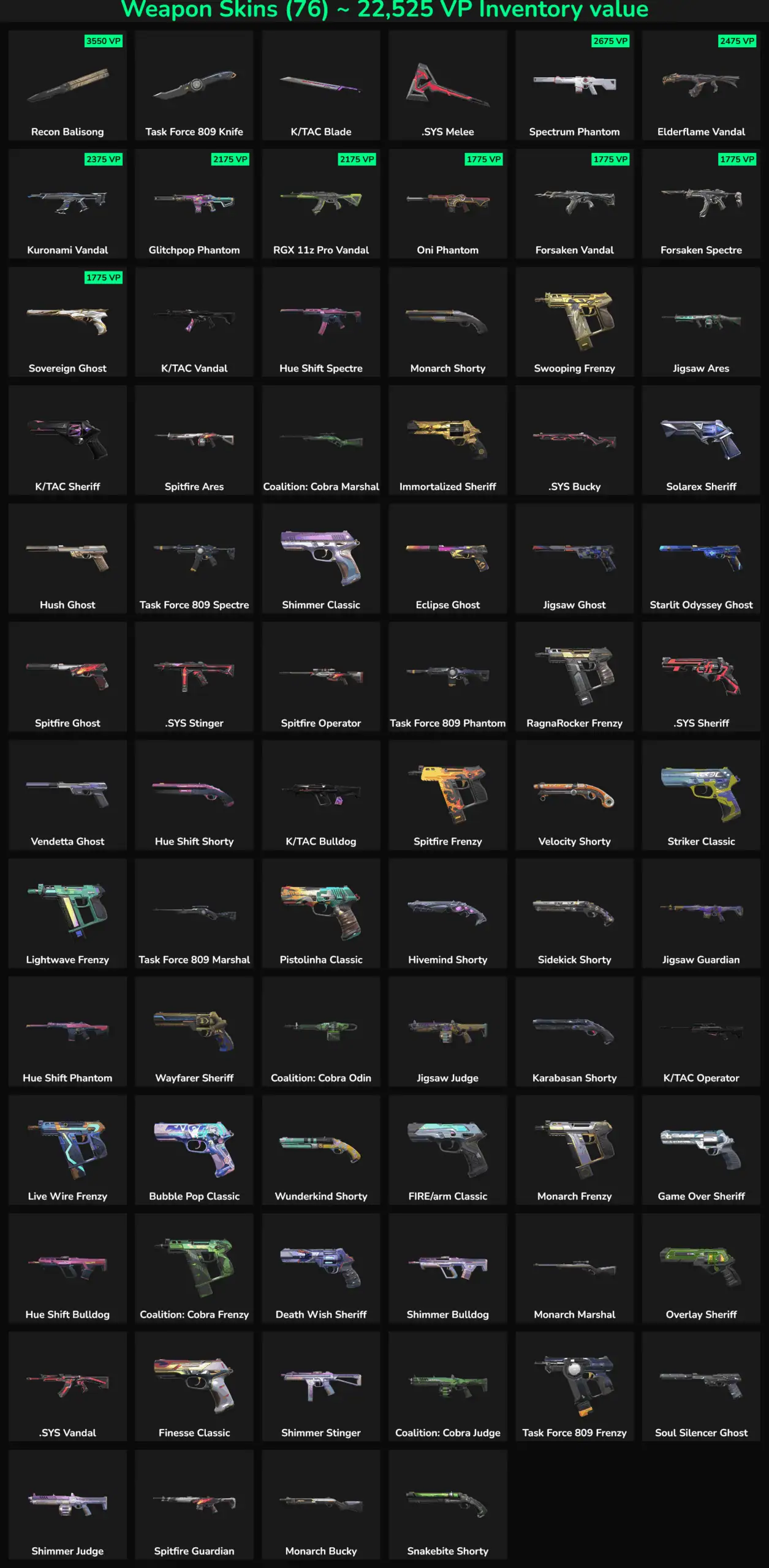 Collection of 76 inactive Fortnite skins for NA servers.