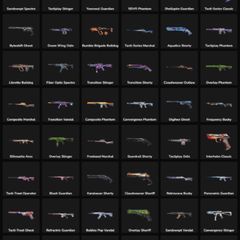 Collection of inactive Fortnite skins for sale, including rare and popular characters.
