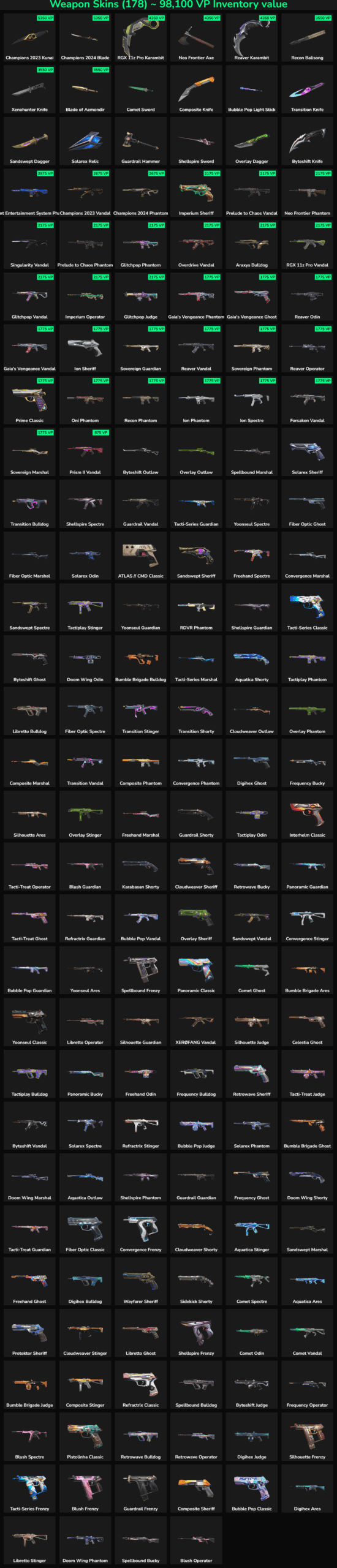 Collection of inactive Fortnite skins for sale, including rare and popular characters.