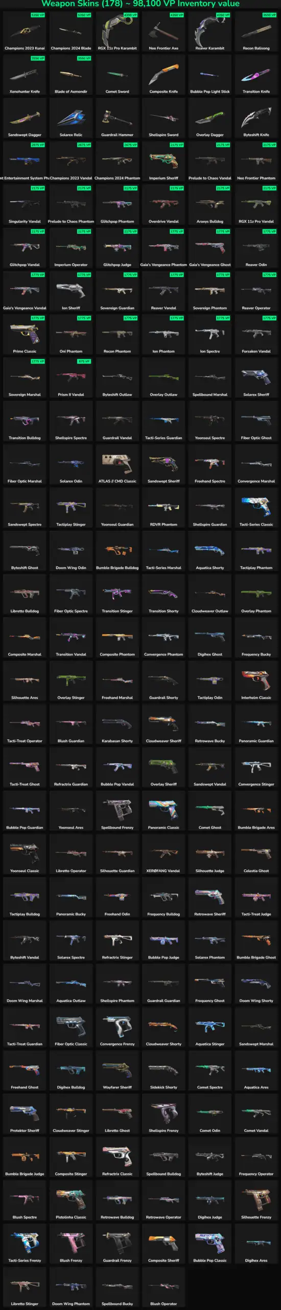 Collection of inactive Fortnite skins for sale, including rare and popular characters.