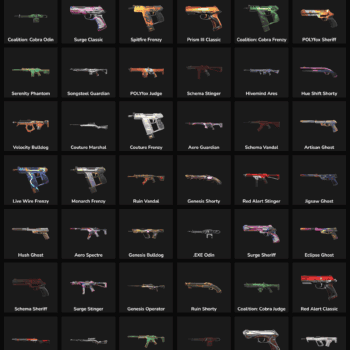 Image showing various inactive Fortnite skins and weapons.