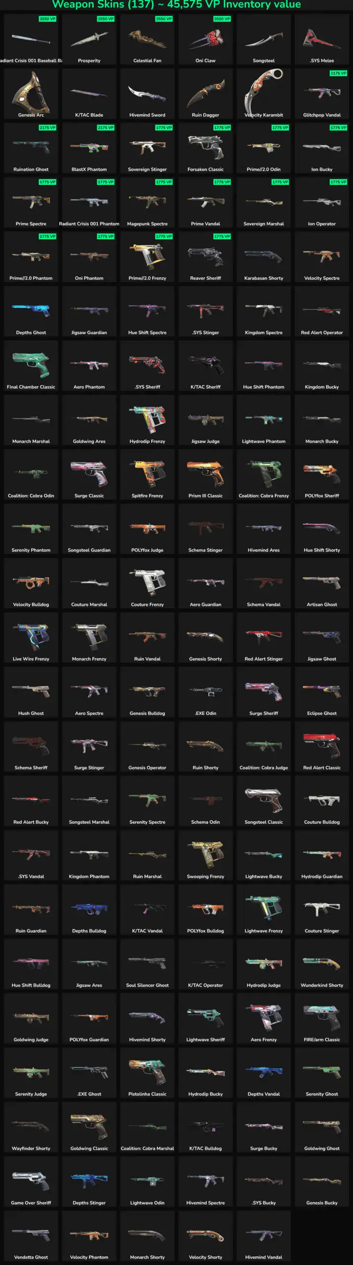Image showing various inactive Fortnite skins and weapons.