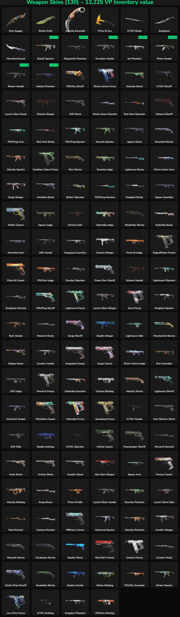 High-quality Fortnite weapon skins for sale, including rifles, shotguns, and pistols with unique des.