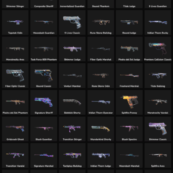 High-quality Fortnite weapons for sale, including rifles, shotguns, and pistols.