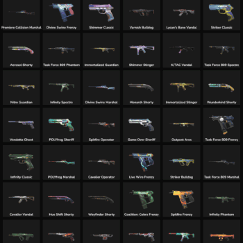 Variety of Fortnite weapon skins for sale, including rifles, pistols, and more. Enhance your gamepla.