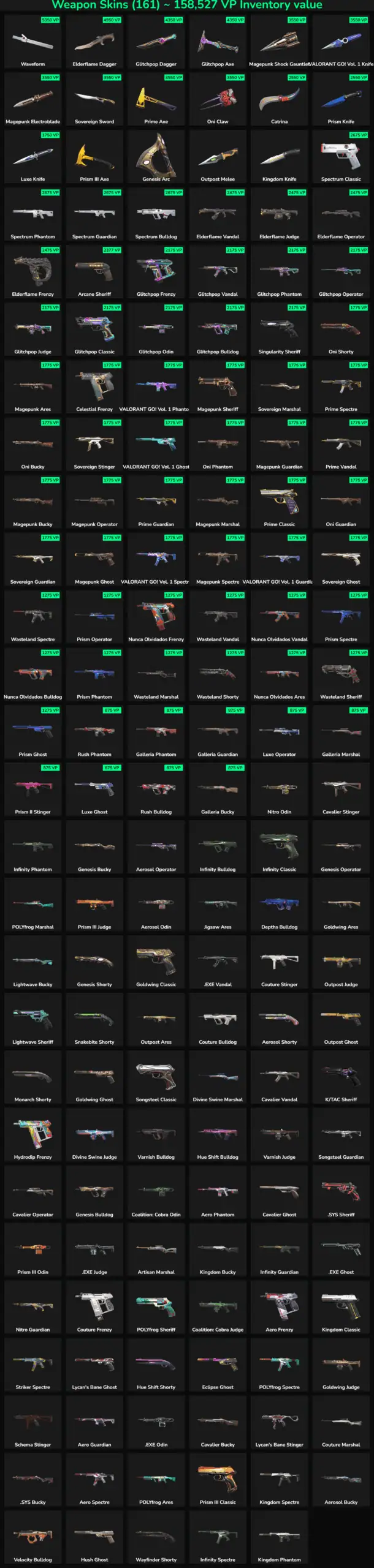 161 Skins Inactive | NA 🇺🇸