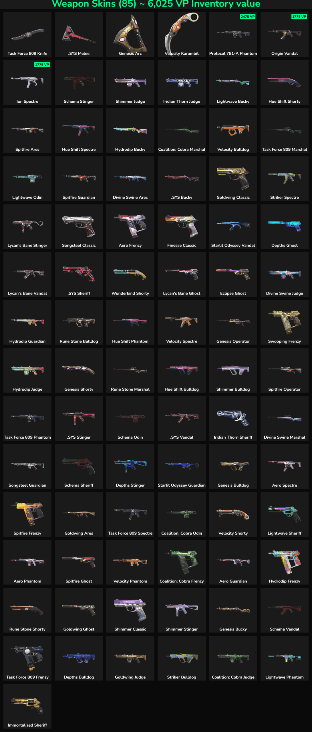 Fortnite weapon skins collection with rare and legendary designs for Fortnite accounts.