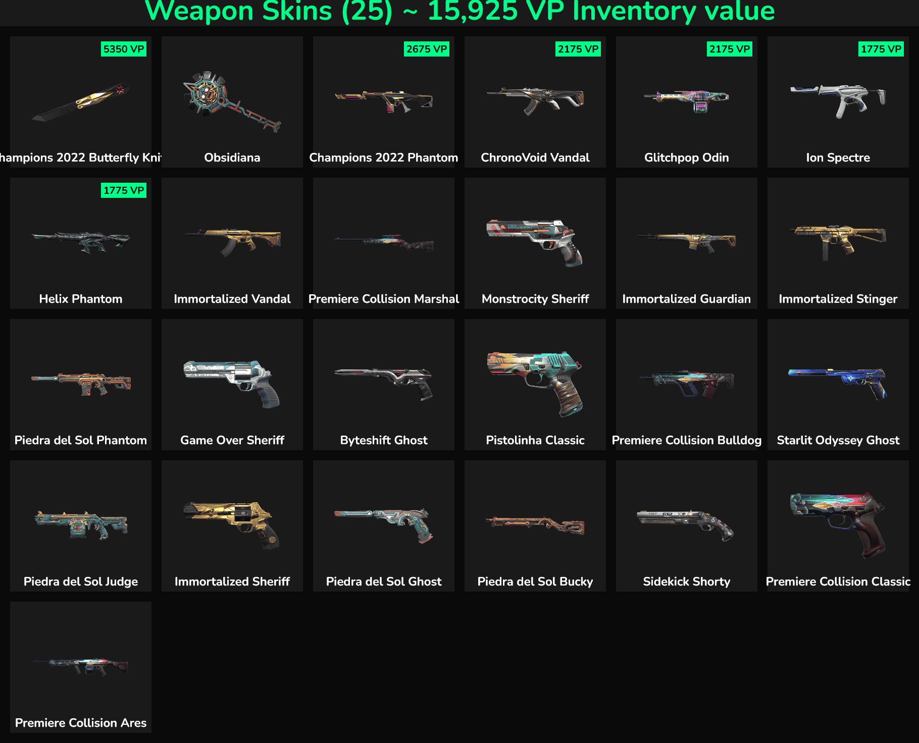 High-quality Fortnite weapon skins for sale, including Champions 2022, Obsidiana, and more.