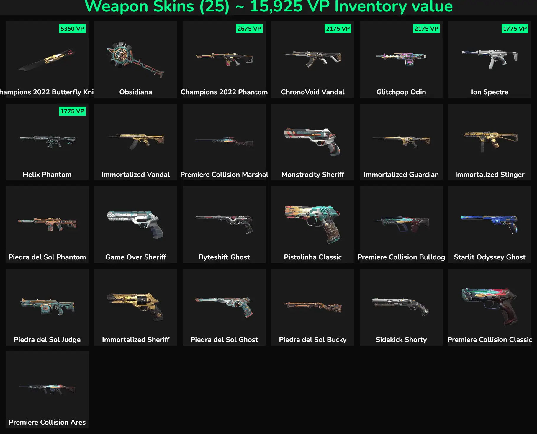 High-quality Fortnite weapon skins for sale, including Champions 2022, Obsidiana, and more.