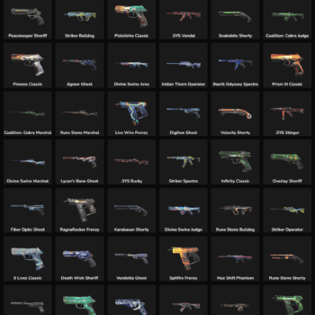 Fortnite weapon skins and item customization options.