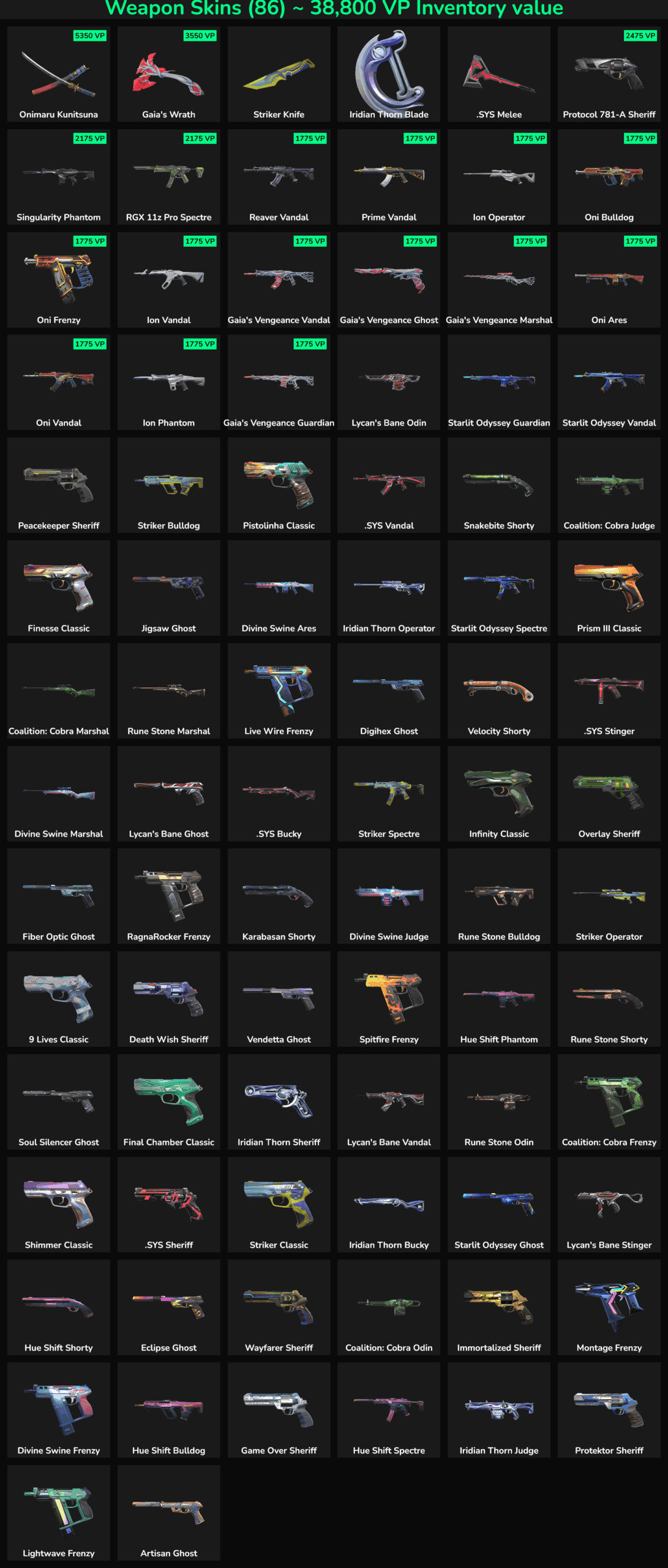 Fortnite weapon skins and item customization options.