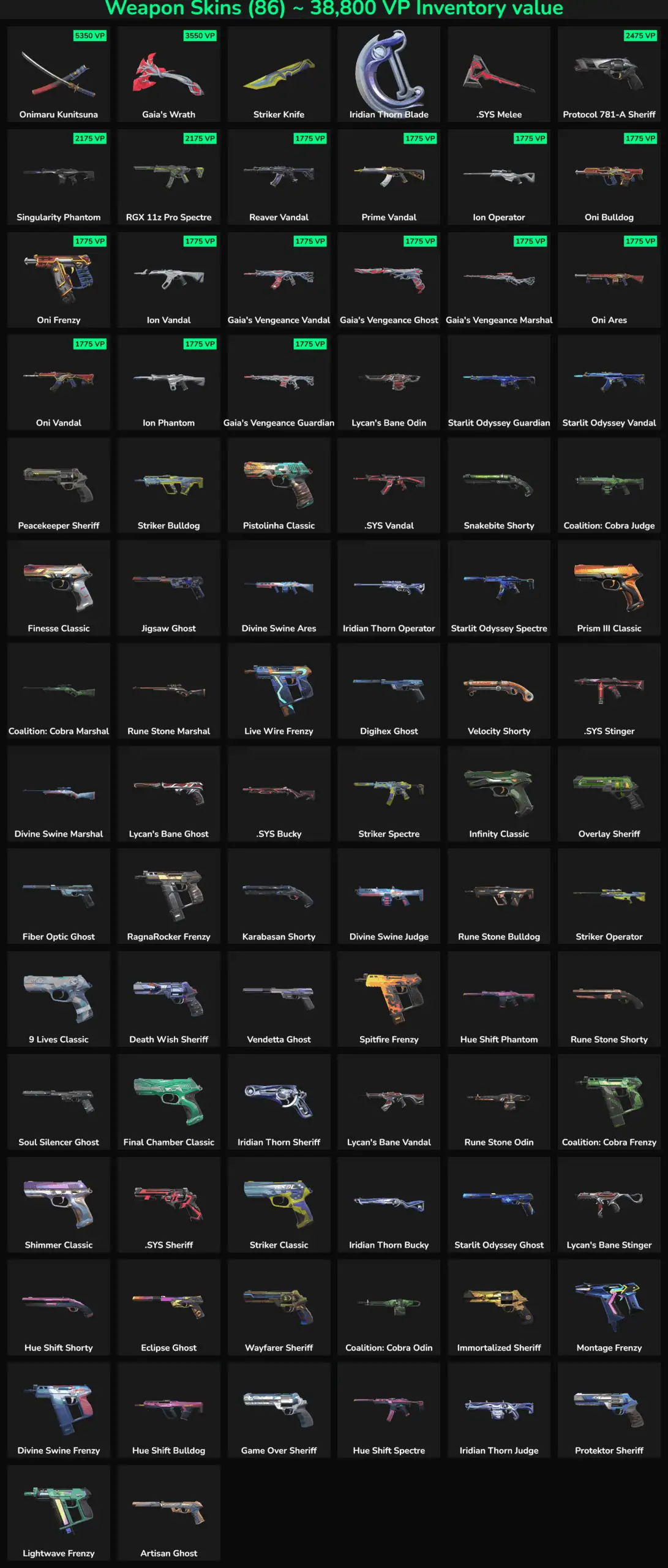 Fortnite weapon skins and item customization options.