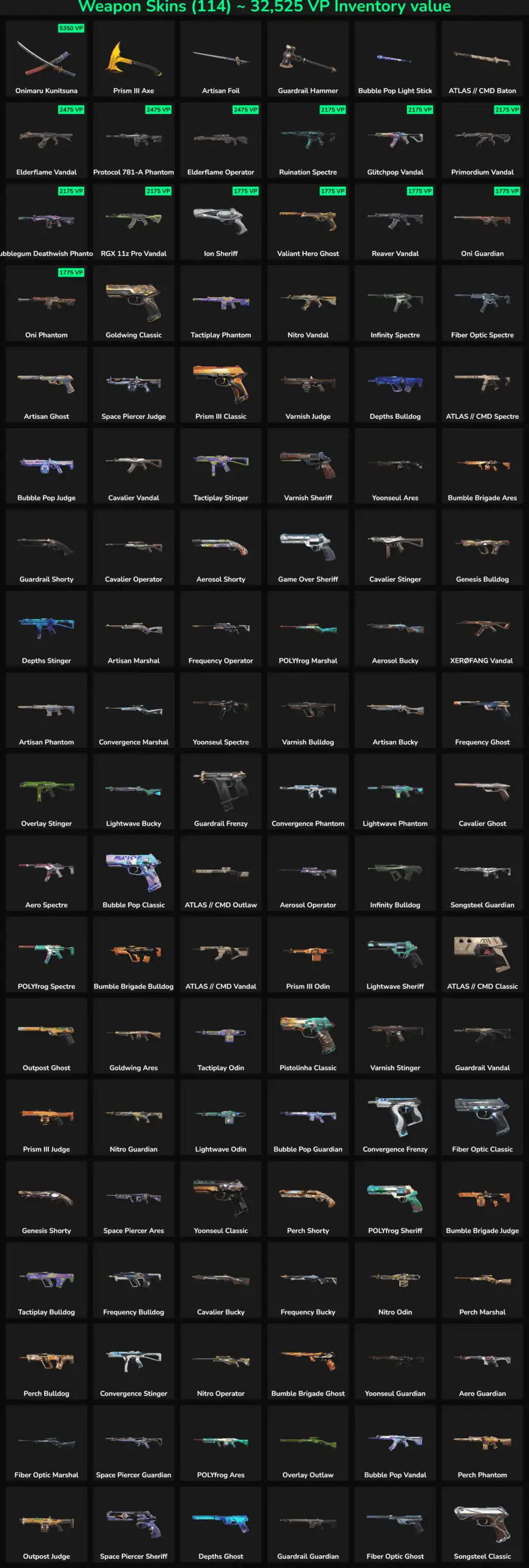High-quality Fortnite weapon skins with diverse designs and colors for customization.